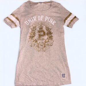 Victoria's Secret Pink Light Pink Tee with Gold Accent